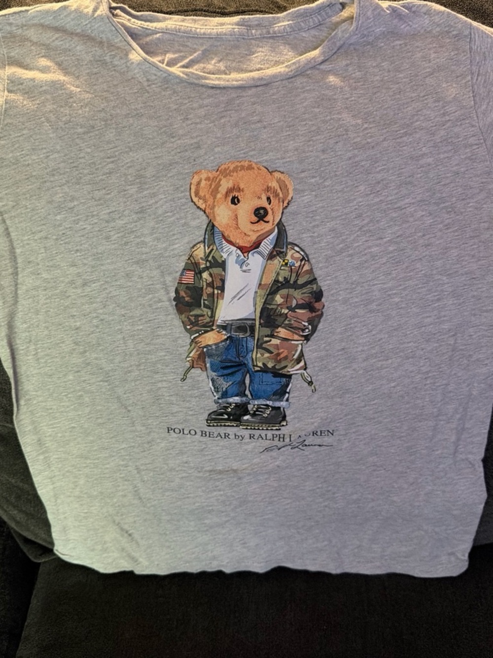 Ralph Lauren Gray Polo Bear Camo Jacket Tee